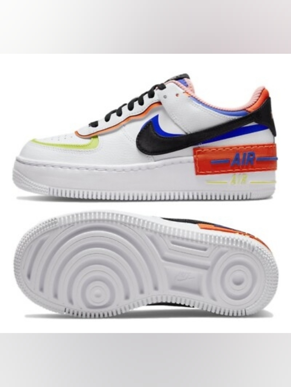 Nike Air Force 1 Shadow Sneakers White Multi Women's 9.5 - Picture 4 of 16